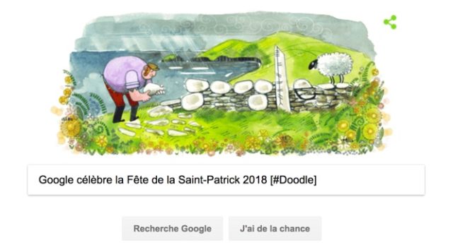 Google célèbre la Fête de la Saint-Patrick 2018 [#Doodle]