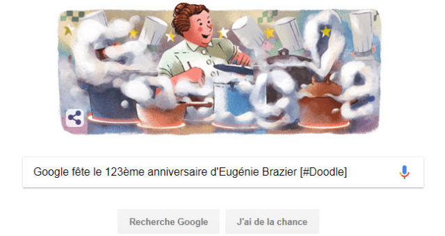 Google fête le 123ème anniversaire d'Eugénie Brazier [#Doodle]