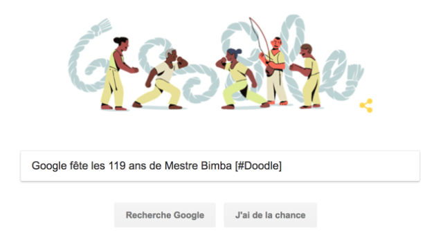 Google fête les 119 ans de Mestre Bimba [#Doodle]
