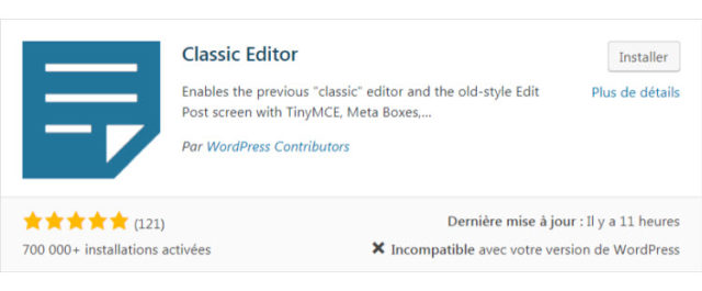 Voici comment récupérer l'ancien éditeur de WordPress