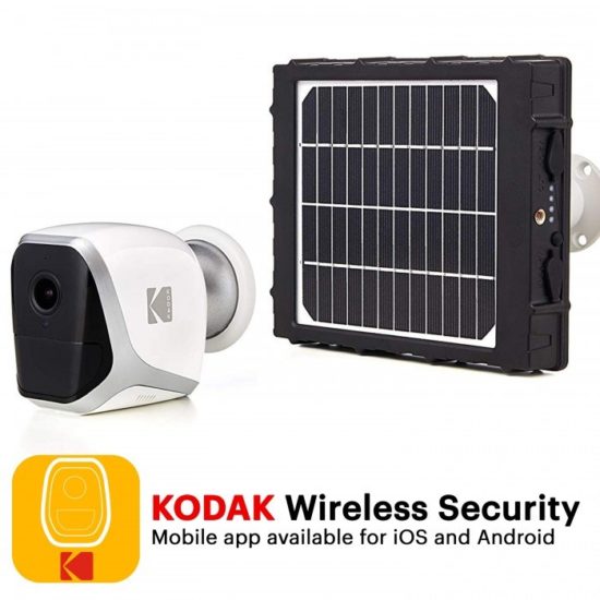 Kodak propose un pack avec une caméra sans fil W101 et un panneau solaire