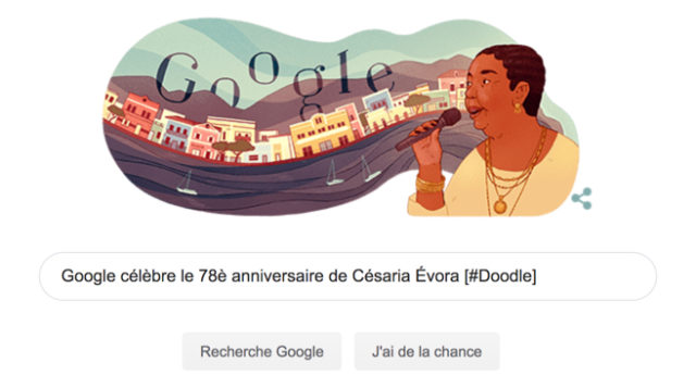 Google célèbre le 78è anniversaire de Césaria Évora [#Doodle]