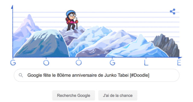 Google fête le 80ème anniversaire de Junko Tabei [#Doodle]