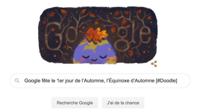 Google fête le 1er jour de l’Automne, l’Équinoxe d’Automne [#Doodle]