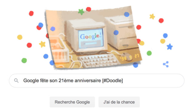 Google fête son 21ème anniversaire [#Doodle]