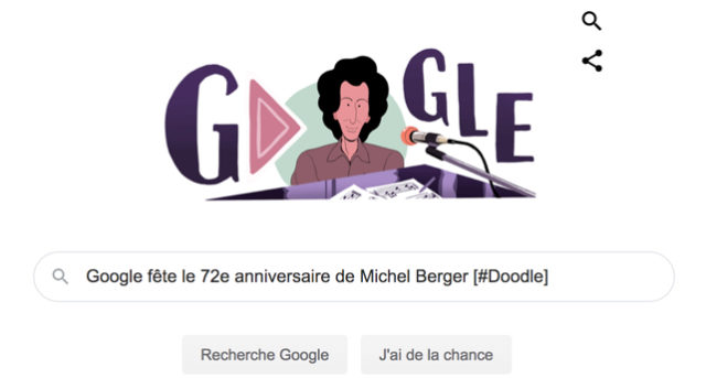 Google fête le 72e anniversaire de Michel Berger [#Doodle]