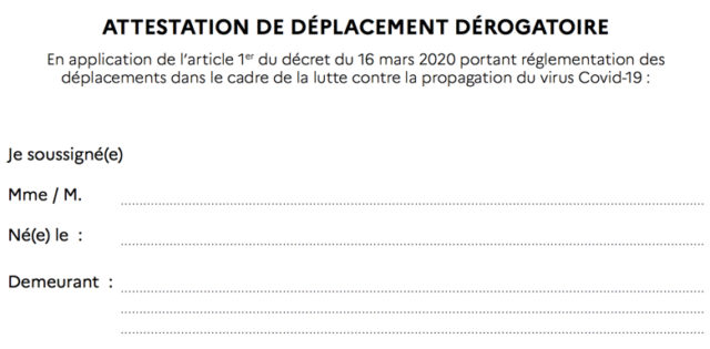 Comment remplir l'attestation de déplacement sur smartphone