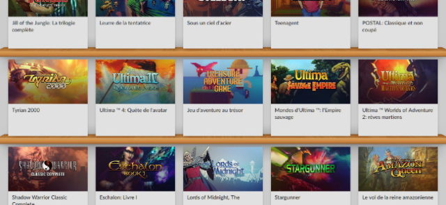 GoG offre de nombreux jeux vidéo !