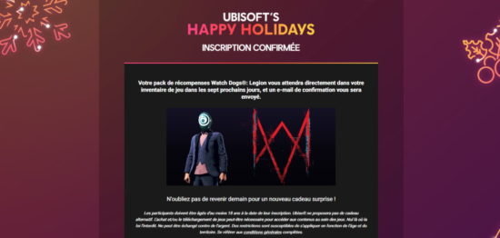 Ubisoft Happy Holidays : du contenu gratuit pout Watch Dogs Legion