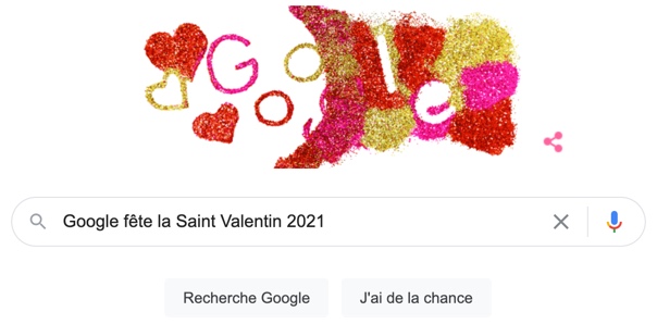 Google fête la Saint Valentin 2021