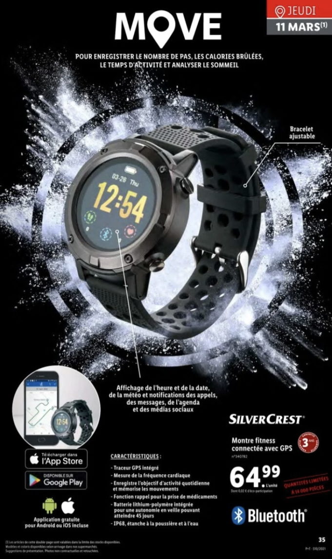 Lidl Montre Fitness ConnectÃ©e Sfw220 Montre Silvercrest Move