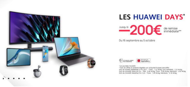 Huawei Days : de nombreuses remises entre le 24 septembre et le 5 octobre