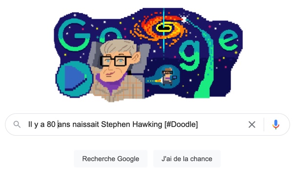 Il y a 80 ans naissait Stephen Hawking [#Doodle]