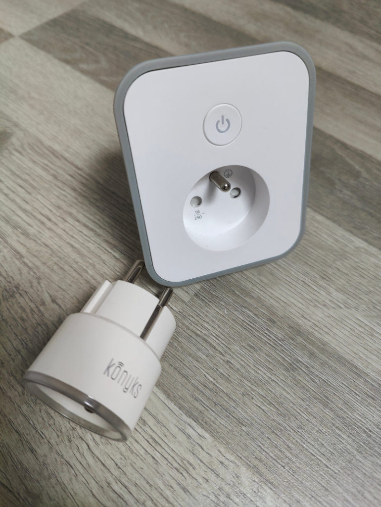 Double Prise Connectée Konyks Priska Duo Easy – Wi-Fi & Bluetooth, 16A/3680W, Compteur Conso – Compatible Alexa, Google Home, Scénarios Domotique
