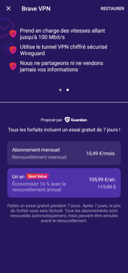 Brave propose son offre Pare-Feu + VPN sur ordinateurs et mobiles