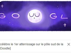 Google célèbre le 1er atterrissage sur le pôle sud de la lune ! [#Doodle]