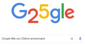 Google fête son 25eme anniversaire [#Doodle]