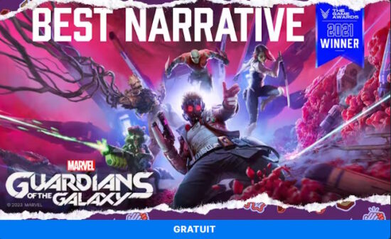 Calendrier Epic Games 2023 (Jour 17) : Marvel's Guardians of the Galaxy gratuit jusqu'au 11 janvier