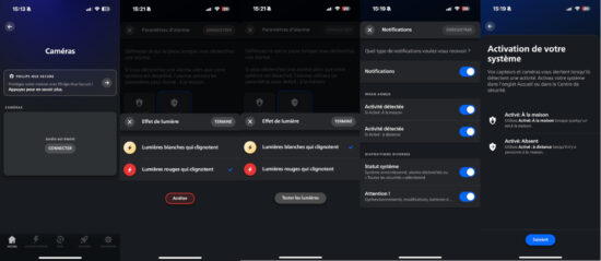 notifications du binôme projecteur et caméra Philipe Hue Secure