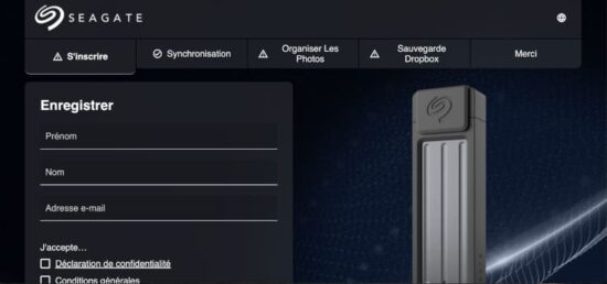 Enregistrement de votre produit Seagate