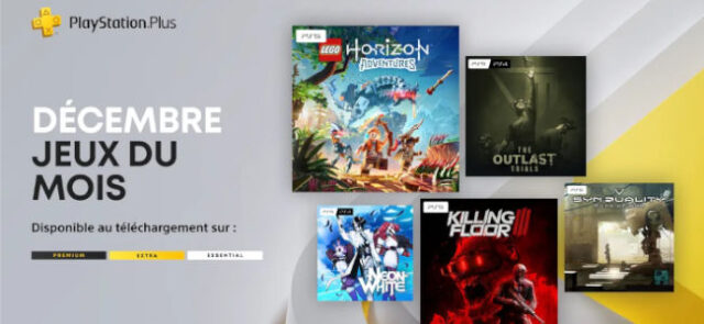 PlayStation Plus Essential décembre 2025 - 5 jeux gratuits dont LEGO Horizon Adventures 5 jeux PlayStation Plus Essential décembre 2025 - LEGO Horizon Adventures, Neon White, Killing Floor 3, The Outlast Trials et Synduality Echo of Ada