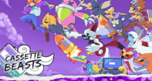 Combat de monstres pixel-art dans Cassette Beasts montrant une fusion entre deux créatures