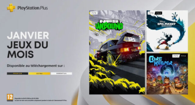 PlayStation Plus Essential janvier 2026 - NFS Unbound, Epic Mickey et Core Keeper disponibles le 6 janvier PlayStation Plus Essential janvier 2026 avec Need for Speed Unbound, Disney Epic Mickey Rebrushed et Core Keeper